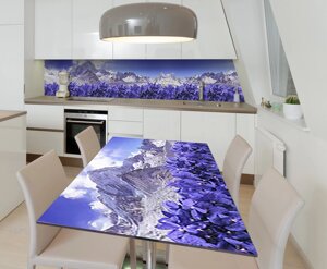 Наклейка 3Д вінілова на стіл Zatarga «Фіалки Гори» 600х1200 мм для будинків, квартир, столів, кав'ярень,