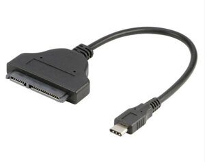 Перехідник Lucom USB Type-C-SATA 22p M/M USB3.1Gen1 0.30m 6Gbps Чорний (62.09.8311)