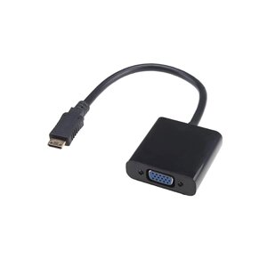 Перехідник моніторний Lucom HDMI mini-VGA HD15 M/F 0.20m (VGA-екран) 1080p Screw чорний (62.09.8078)