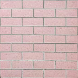 Стінова панель самоклеюча Sticker Wall Рожева 3D NEW CULTURAL WALL 70*70см*4мм PINK+SILVER (D) SW-00001501