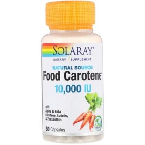 Вітамін A Solaray Food Carotene, Natural Source, 10.000 IU 30 Caps SOR-04113 в Дніпропетровській області от компании интернет-магазин "БЫТПРОМТОРГ"