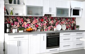 Скинали на кухню Zatarga «Асорті з квітів» 600х2000 мм вінілова 3Д Наліпка кухонний фартух самоклеюча