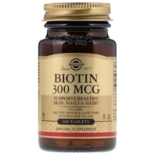 Біотин Solgar Biotin 300 mcg 100 Tabs в Дніпропетровській області от компании интернет-магазин "БЫТПРОМТОРГ"