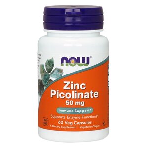 Цинк Піколінат, Zinc Picolinate, Now Foods, 50 мг, 60 Вегетаріанських Капсул