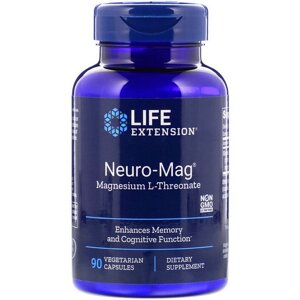 Мікроелемент Магній Life Extension Neuro-Mag, Magnesium L-Threonate 90 Veg Caps LEX16039