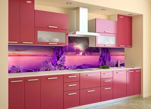 Скинали на кухню Zatarga «Фіолетовий Шовк» 600х3000 мм вінілова 3Д Наліпка кухонний фартух самоклеюча
