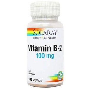 Рибофлавін Solaray Vitamin B2 100 mg 100 Veg Caps SOR04327