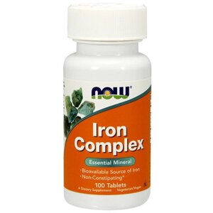 Мікроелемент Залізо NOW Foods Iron Complex 100 Tabs