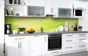 Скинали на кухню Zatarga «Молода зелень» 600х2000 мм вінілова 3Д Наліпка кухонний фартух самоклеюча