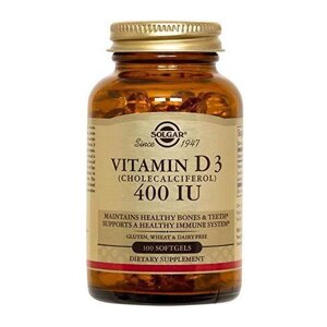 Вітамін D Solgar Vitamin D3 (Cholecalciferol) 400 IU 100 Softgels