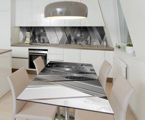 Наклейка 3Д вінілова на стіл Zatarga «Дзеркальне Місто» 600х1200 мм для будинків, квартир, столів,