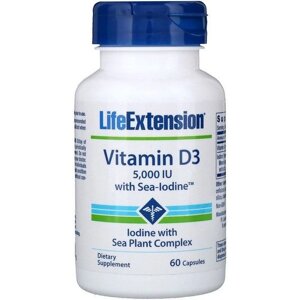 Вітамін D Life Extension Vitamin D3 with Sea-Iodine 5,000 IU 60 Caps в Дніпропетровській області от компании интернет-магазин "БЫТПРОМТОРГ"