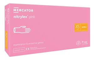 Рукавички нітрилові Mercator Medical Nitrylex Pink XS Рожеві 100 шт (00-00000042) в Дніпропетровській області от компании интернет-магазин "БЫТПРОМТОРГ"