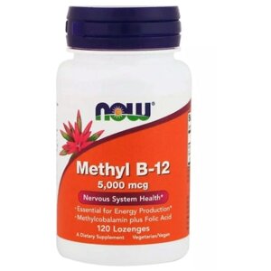 Метілкобаламін NOW Foods Methyl B-12 5000 mcg 120 Lozenges NF0493