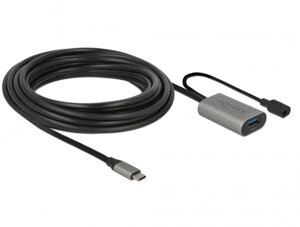 Кабель пристроїв-подовжувач Delock USB Type-C-3.0A M/F (Active)  5.0m (USB3.0) AWG22+28 D=4.6mm чорний (70.08.5391) в Дніпропетровській області от компании интернет-магазин "БЫТПРОМТОРГ"