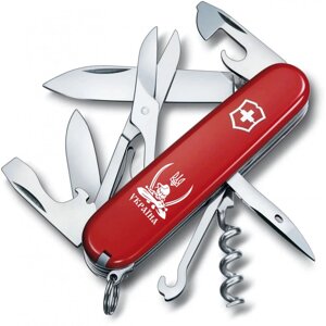 Складаний ніж Victorinox Climber Ukraine Козак із шаблями (1.3703_T1110u)