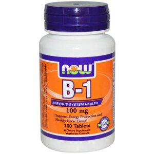 Тіамін NOW Foods Vitamin B-1 /Thiamine 100 mg 100 Tabs