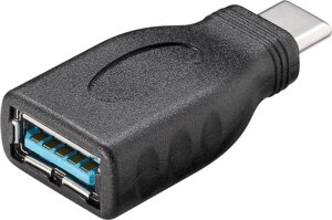 Перехідник обладнання Goobay USB Type-C-3.0A M/F (USB3.0) адаптер OTG Black чорний (75.04.5395)