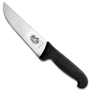 Кухонний ніж м'ясника Victorinox Fibrox Butcher 16 см Чорний (5.5203.16)