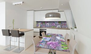 Наліпка 3Д виниловая на стол Zatarga «Сирень Краски» 600х1200 мм для домов, квартир, столов, кофейн,