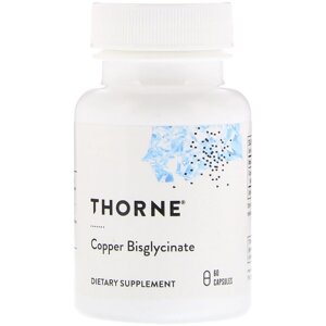 Мідь (Бісгліцинат), Copper Bisglycinate, Thorne Research, 60 капсул