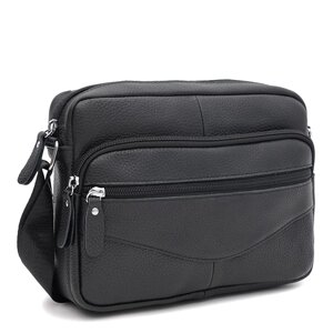 Чоловіча шкіряна сумка Borsa Leather K1089bl-black