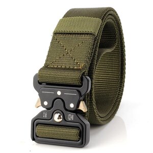 Ремінь тактичний Assault Belt з металевою пряжкою 125 см Зелений (3_8116)