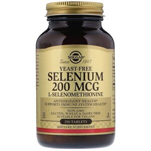 Комплекс Селен і Молібден Solgar Selenium, Yeast-Free 200 mcg 250 Tabs SOL-02558