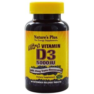 Вітамін D Nature's Plus Ultra Vitamin D3, 5000 IU 90 Tabs NTP1045 в Дніпропетровській області от компании интернет-магазин "БЫТПРОМТОРГ"