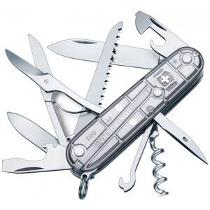 Складаний ніж Victorinox Huntsman 91 мм 15 функцій Сріблястий напівпрозорий в блістері (1.3713. T7B1)