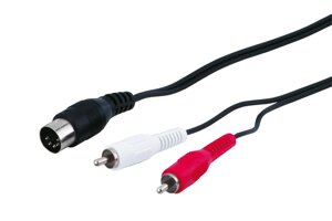 Кабель Goobay DIN-RCAx2 M/M 1.5m 5pin Nickel Чорний (75.05.0014) в Дніпропетровській області от компании интернет-магазин "БЫТПРОМТОРГ"