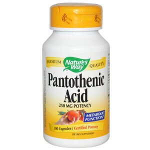 Пантотенова кислота, Pantothenic Acid, Nature's Way, 250 мг, 100 капсул