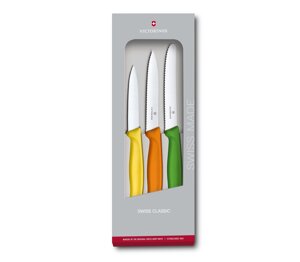 Набір кухонних овочевих ножів Victorinox Swiss Classic Paring Set 3 шт Різнокольорові (6.7116.31G)