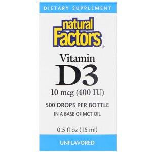 Вітамін D3 Natural Factors у краплях без ароматизаторів Vitamin D3 Drops 400 МО 15 мл (NFS01058) в Дніпропетровській області от компании интернет-магазин "БЫТПРОМТОРГ"