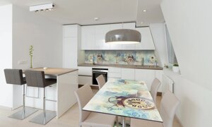Наліпка 3Д виниловая на стол Zatarga «Гортензии» 600х1200 мм для домов, квартир, столов, кофейн, кафе