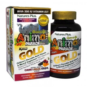 Вітамінно-мінеральний комплекс Nature's Plus Animal Parade Gold 120 Chewables Cherry, Orange, Grape flavors