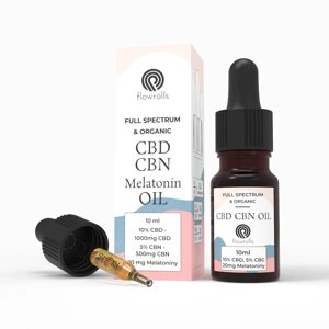 Олія КБД CBD 10% + CBN 5% + Мелатонін Flowrolls для сну