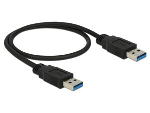 Кабель пристроїв Delock USB3.0 A M/M  0.5m AWG24+28 D=5.5mm Gold Cu чорний (70.08.5059) в Дніпропетровській області от компании интернет-магазин "БЫТПРОМТОРГ"