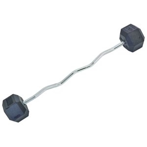 Штанга фіксована вигнута гумова planeta-sport Rubber Hexagon Barbell 50кг TA-6231-50 l-95см в Дніпропетровській області от компании интернет-магазин "БЫТПРОМТОРГ"