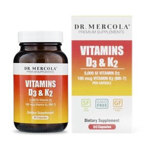 Вітамін D Dr. Mercola Vitamins D3 & K2 5,000 IU 90 Caps в Дніпропетровській області от компании интернет-магазин "БЫТПРОМТОРГ"