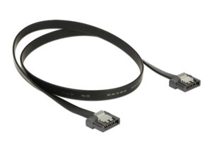 Кабель накопичувача Delock SATA 7p M/M  0.5m прямий 6Gbps UltraFLEXI Latch чорний (70.08.3841) в Дніпропетровській області от компании интернет-магазин "БЫТПРОМТОРГ"