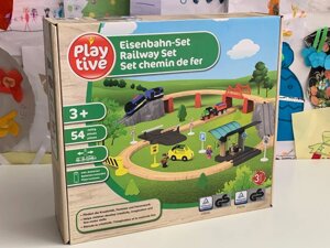 Деревянная железная дорога PlayTive Junior 54 элемента Германия (Brio, Hape, Viga Toys, Ikea)