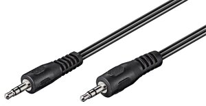 Кабель аудіо-сигнальний Goobay Jack 3.5mm 3pin M/M 2.5m Flat Nickel AUX чорний (75.05.0449)