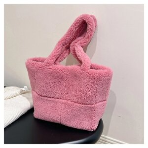 Сумка жіноча плюшева Pelage Italian Bags Рожевий 42х16х30 см (id_1289) в Дніпропетровській області от компании интернет-магазин "БЫТПРОМТОРГ"