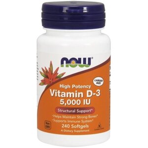 Вітамін D NOW Foods Vitamin D-3 5,000 IU 240 Softgels в Дніпропетровській області от компании интернет-магазин "БЫТПРОМТОРГ"