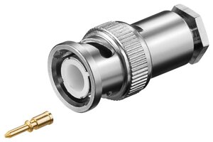 Штекер Goobay FreeEnd-BNC/50ohm /M конектор нарізний RG58/U Gold (75.01.1332)