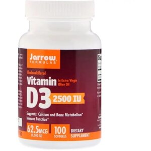 Вітамін D Jarrow Formulas Vitamin D3 2500 IU 100 Softgels JRW-29042