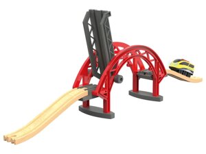 Розвідний міст з локомотивом для залізниці Magic Drive Bridge Playtive (Brio, Hape, Viga Toys)