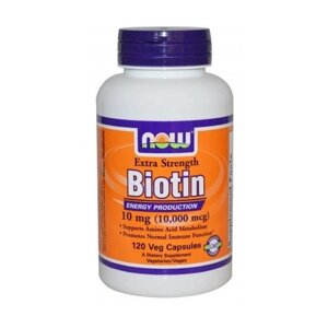 Біотин NOW Foods Biotin 10000 mcg 120 Veg Caps