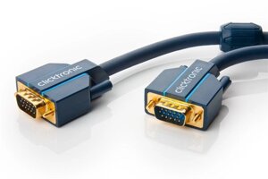 Кабель монітора-сигнальний ClickTronic VGA HD15 M/M 10.0m Casual D=8.0mm Oxygen 128xWire синій (75.07.0355)